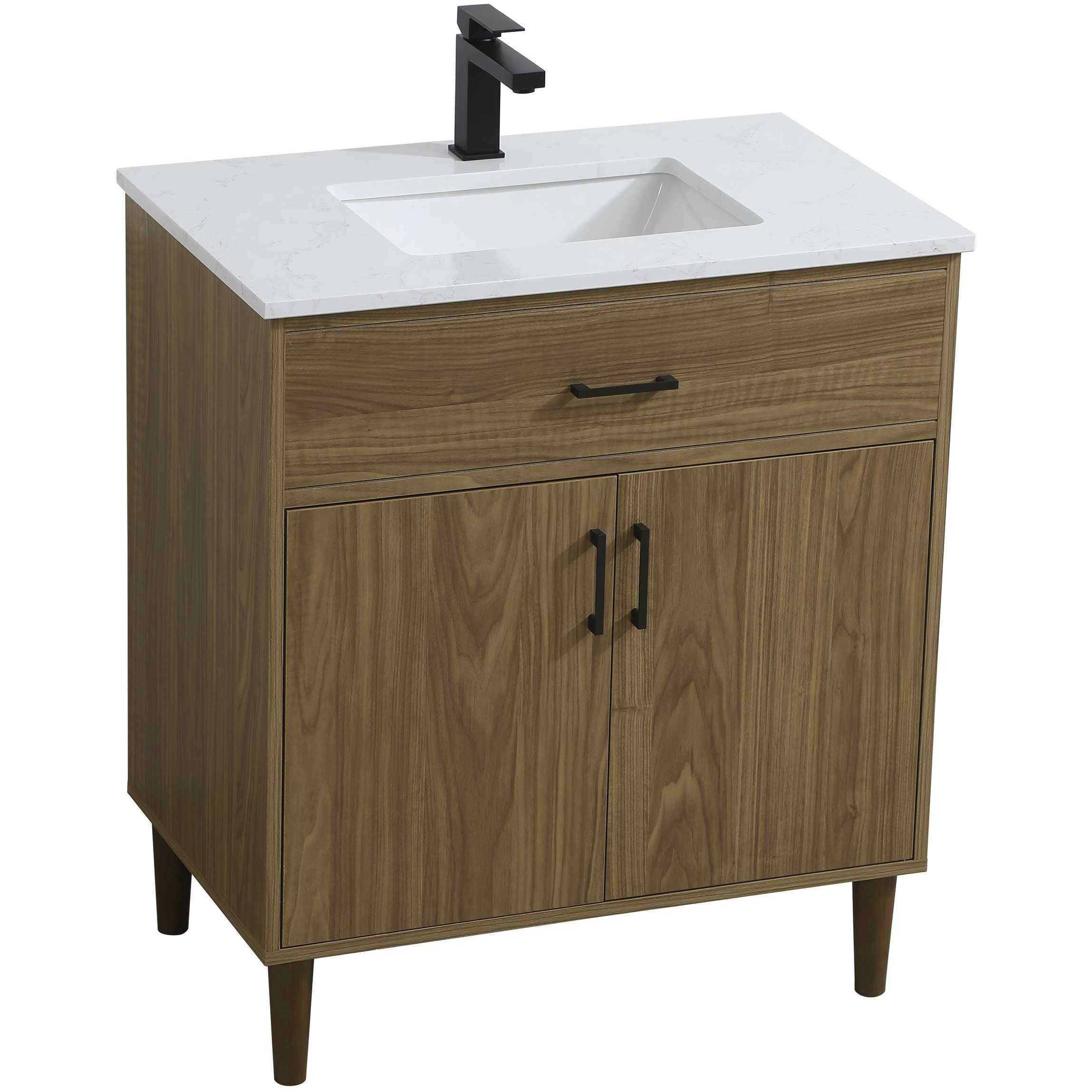 Chandler 30 X 34 inch Walnut Brown Bathroom Vanity Cabinet