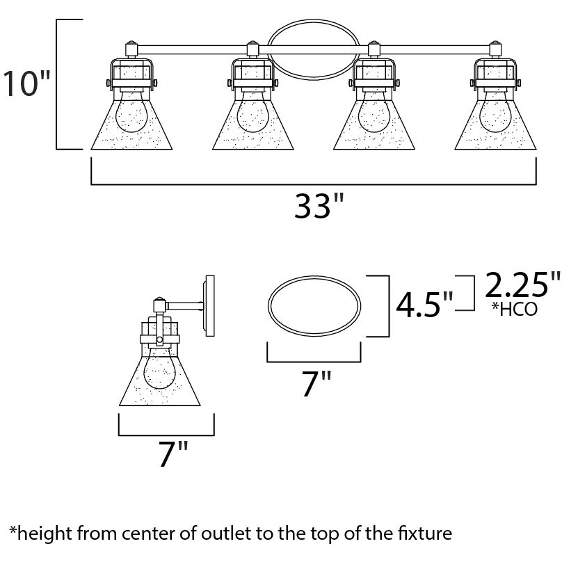 Seafarer 4 Light 33.25 inch Polished Chrome Bath Vanity Wall Light in Incandescent