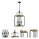 Ripon 4 Light 15.75 inch Iron/Oak Chandelier Ceiling Light