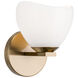 Uptowne 1 Light 6.38 inch Aged Gold Brass Bath Vanity Light Wall Light in Aged Gold Brass and Opal Glass