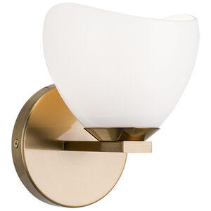 Uptowne 1 Light 6.38 inch Aged Gold Brass Bath Vanity Wall Light in Aged Gold Brass and Opal Glass