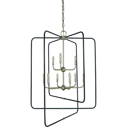 Montrose 9 Light 33 inch Satin Pewter With Matte Black Foyer Chandelier Ceiling Light