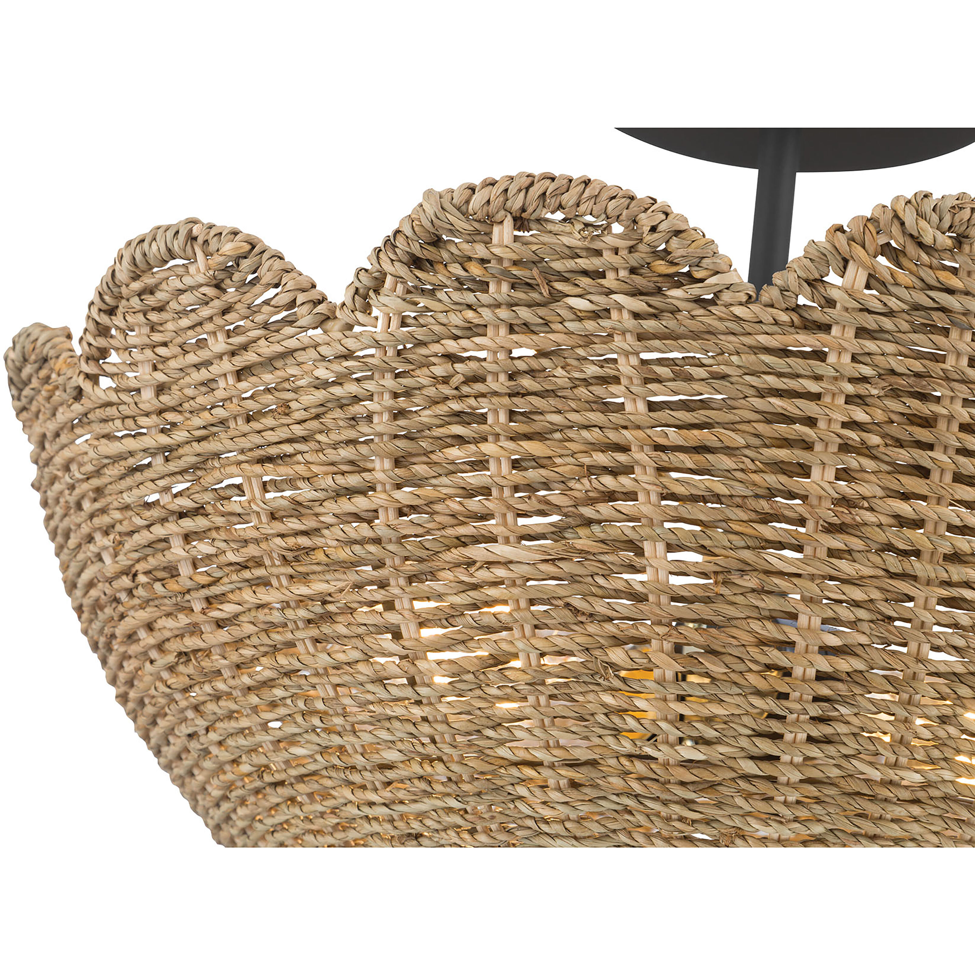 Malura 2 Light 16 inch Matte Black Semi-Flush Mount Ceiling Light