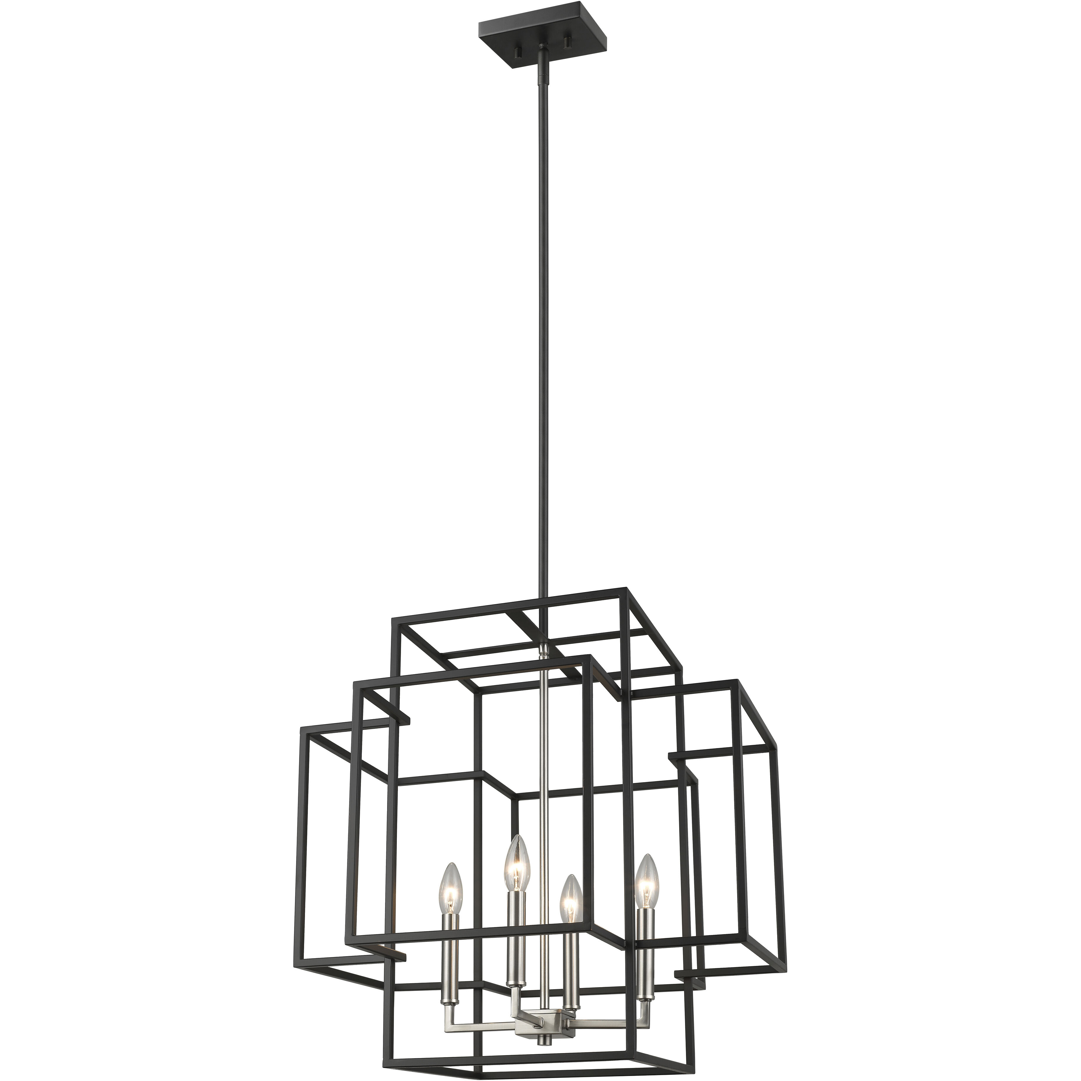 Titania 4 Light 22 inch Black and Brushed Nickel Chandelier Ceiling Light