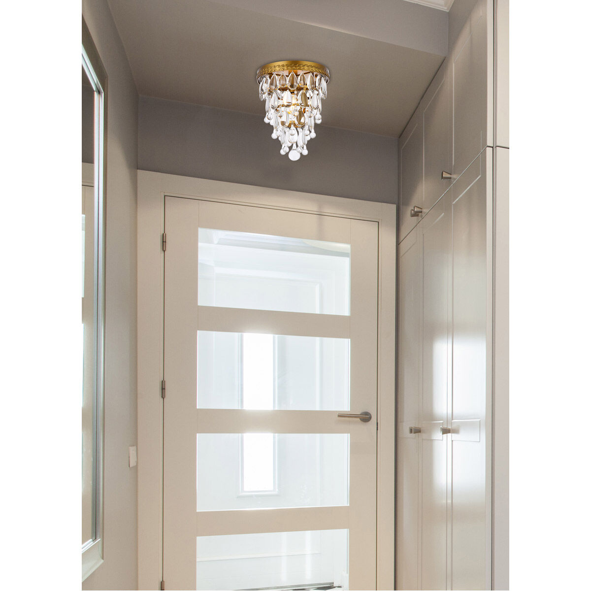 Nordic 1 Light 9 inch Brass Flush Mount Ceiling Light