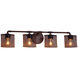 Wire Mesh 4 Light 36 inch Dark Bronze Bath Bar Wall Light in Oval