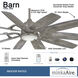 Barn 65 inch Savannah Gray Ceiling Fan in Burnished Nickel