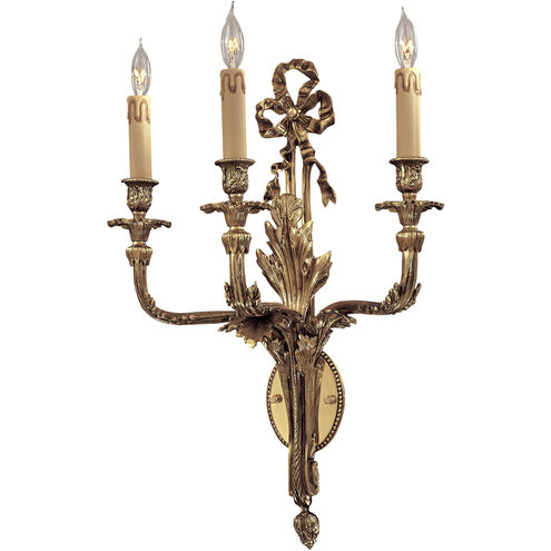 Jonathan 3 Light 16 inch Renaissance Gold Wall Sconce Wall Light