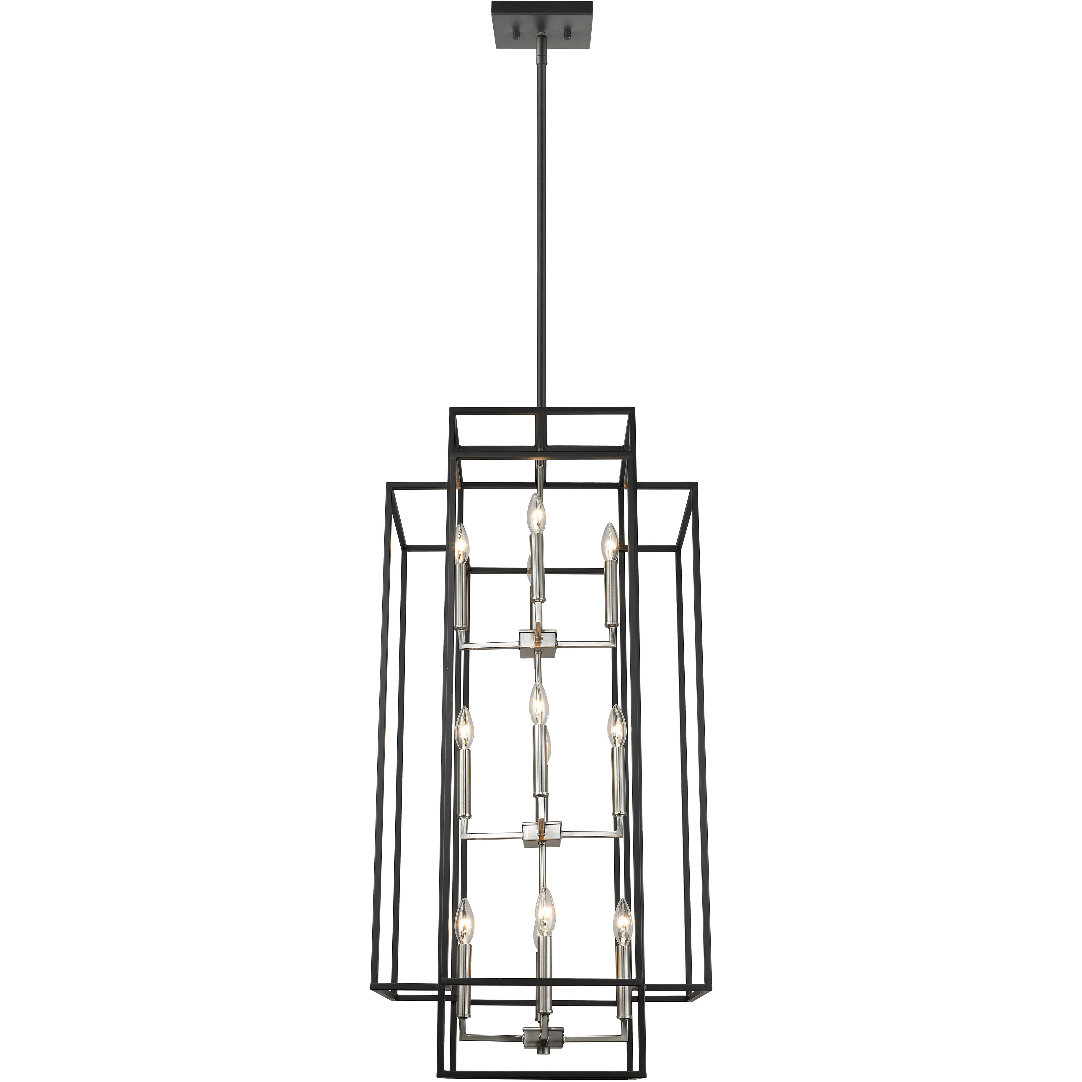 Titania 12 Light 20 inch Black and Brushed Nickel Chandelier Ceiling Light