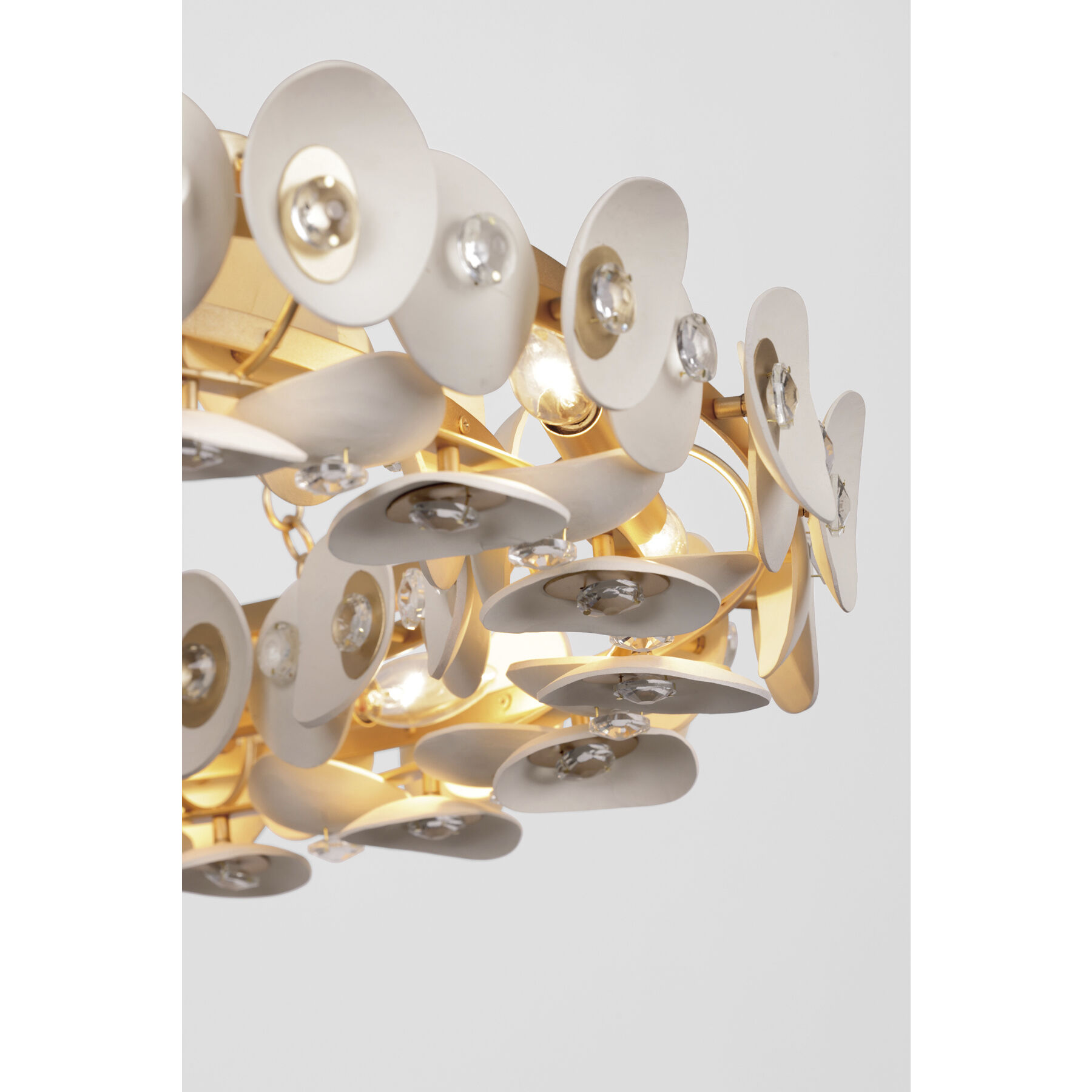 Niu 10 Light 34.5 inch Coconut Shell Gold / Coconut Shell White Pendant Ceiling Light