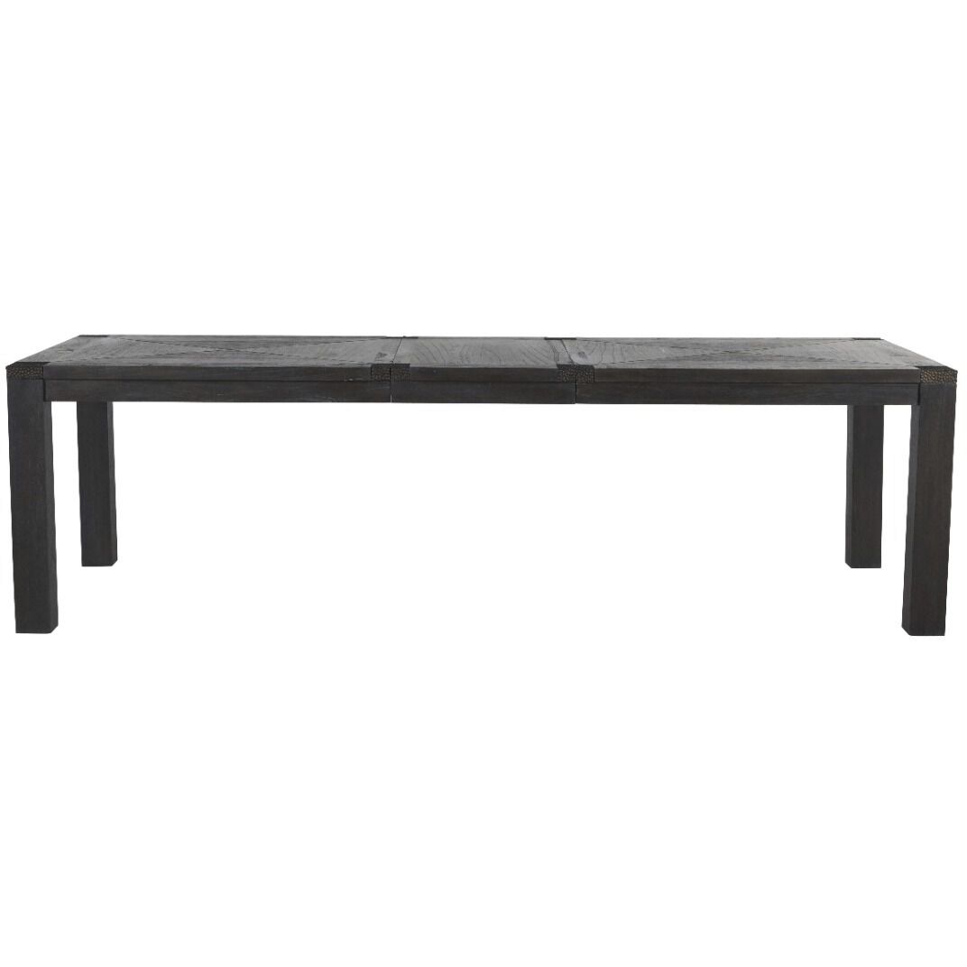 Beckett 83.75 X 39 inch Dark Grey Cerused / Hammered Dark Bronze Metal Dining Table