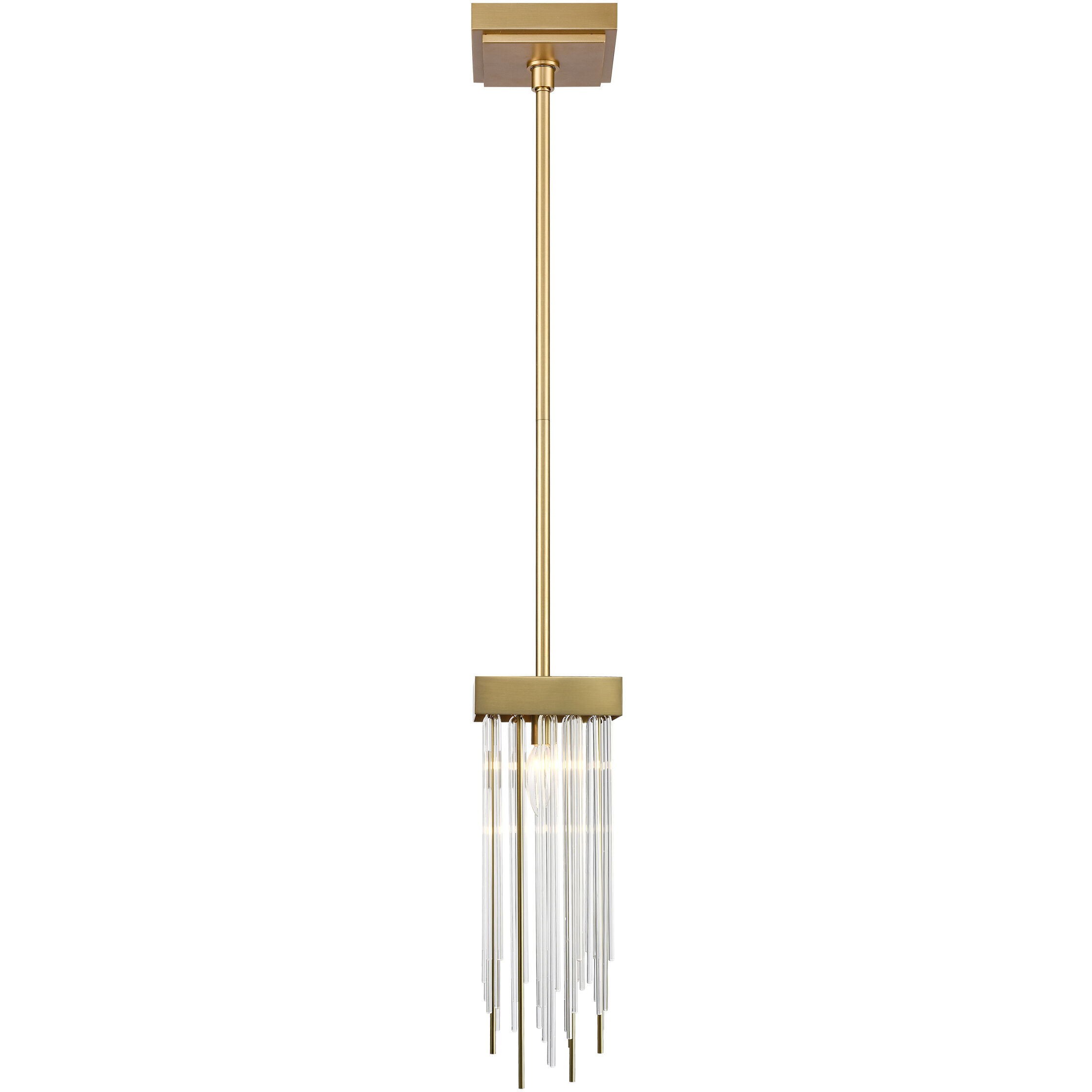 Waterfall 1 Light 5.88 inch Aged Brass Mini Pendant Ceiling Light