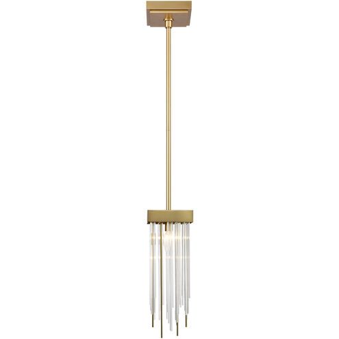 Waterfall 1 Light 5.88 inch Aged Brass Mini Pendant Ceiling Light