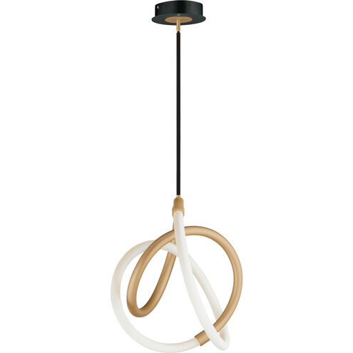 Mobius LED 10.5 inch Black and Gold Mini Pendant Ceiling Light