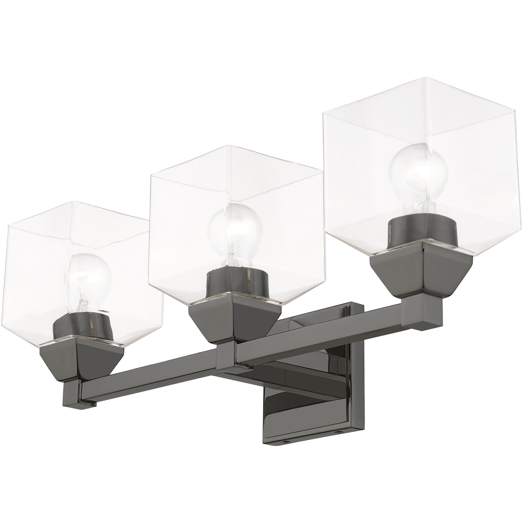Aragon 3 Light 23 inch Black Chrome Vanity Sconce Wall Light