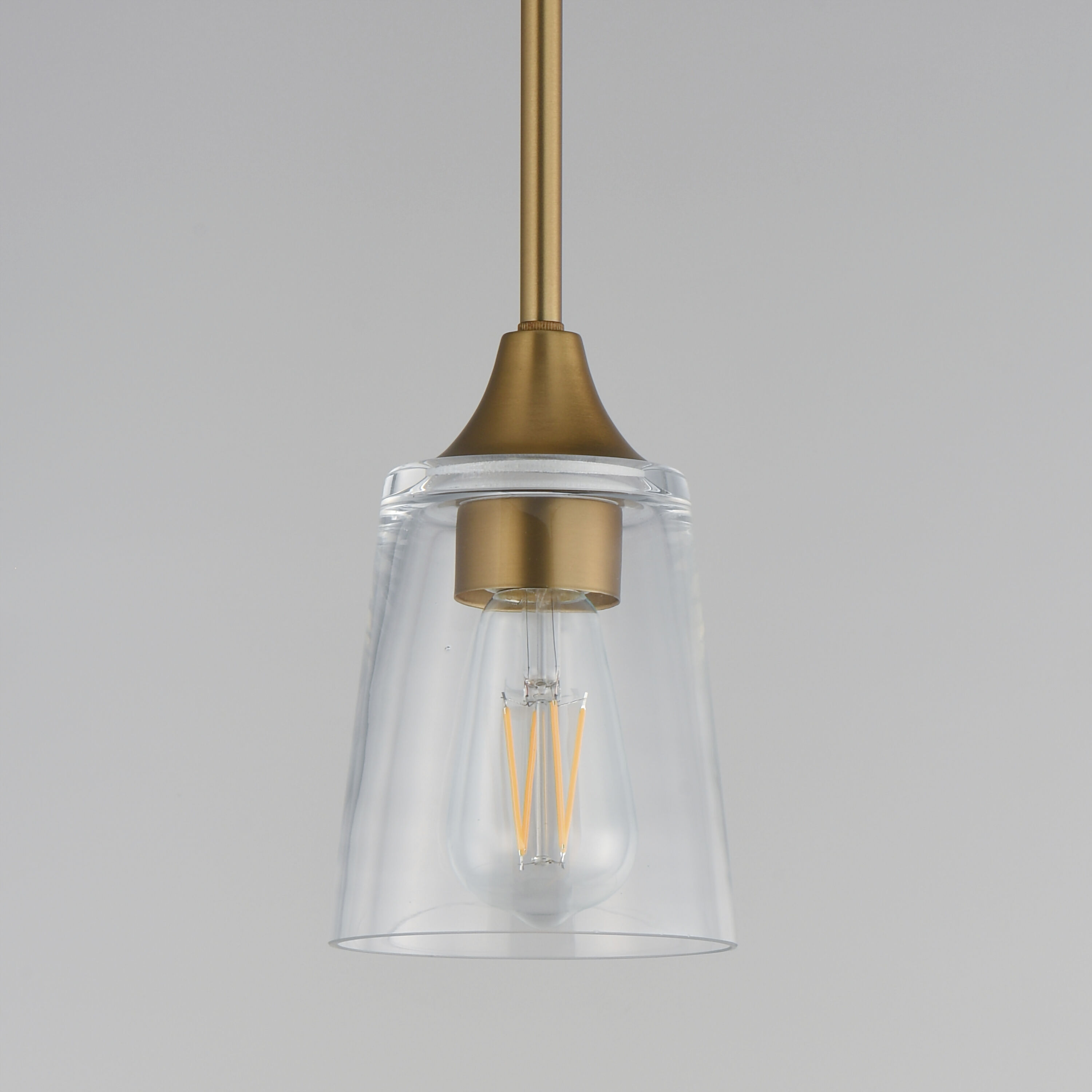 Hudson 1 Light 4.75 inch Natural Aged Brass Mini Pendant Ceiling Light in Clear