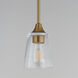 Hudson 1 Light 4.75 inch Natural Aged Brass Mini Pendant Ceiling Light in Clear