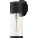 Atlantic 1 Light 4.5 inch Textured Black with Antique Silver Finish Accents ADA Outdoor Small ADA Wall Lantern Wall Light