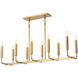 Mavisten Edition Carbonia Linear Chandelier Ceiling Light in Lacquered Burnished Brass