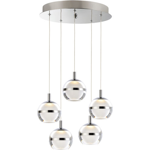 Swank LED 15 inch Polished Chrome Multi-Light Pendant Ceiling Light