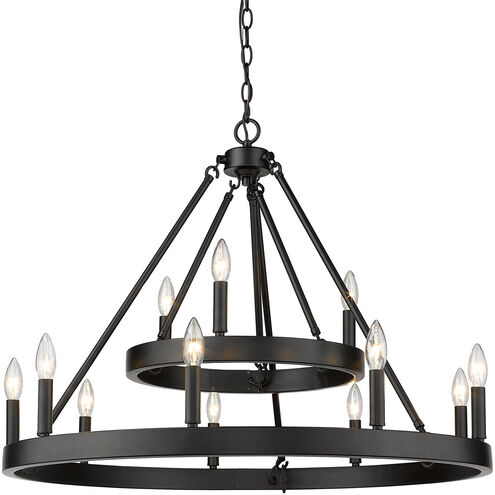 Alastair 12 Light 32 inch Matte Black Chandelier Ceiling Light