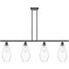 Ballston Cindyrella 4 Light 48 inch Oil Rubbed Bronze Island Light Ceiling Light in Incandescent, Clear Glass