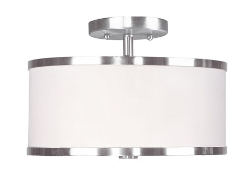 Park Ridge 2 Light 11 inch Brushed Nickel Semi-Flush Mount Ceiling Light