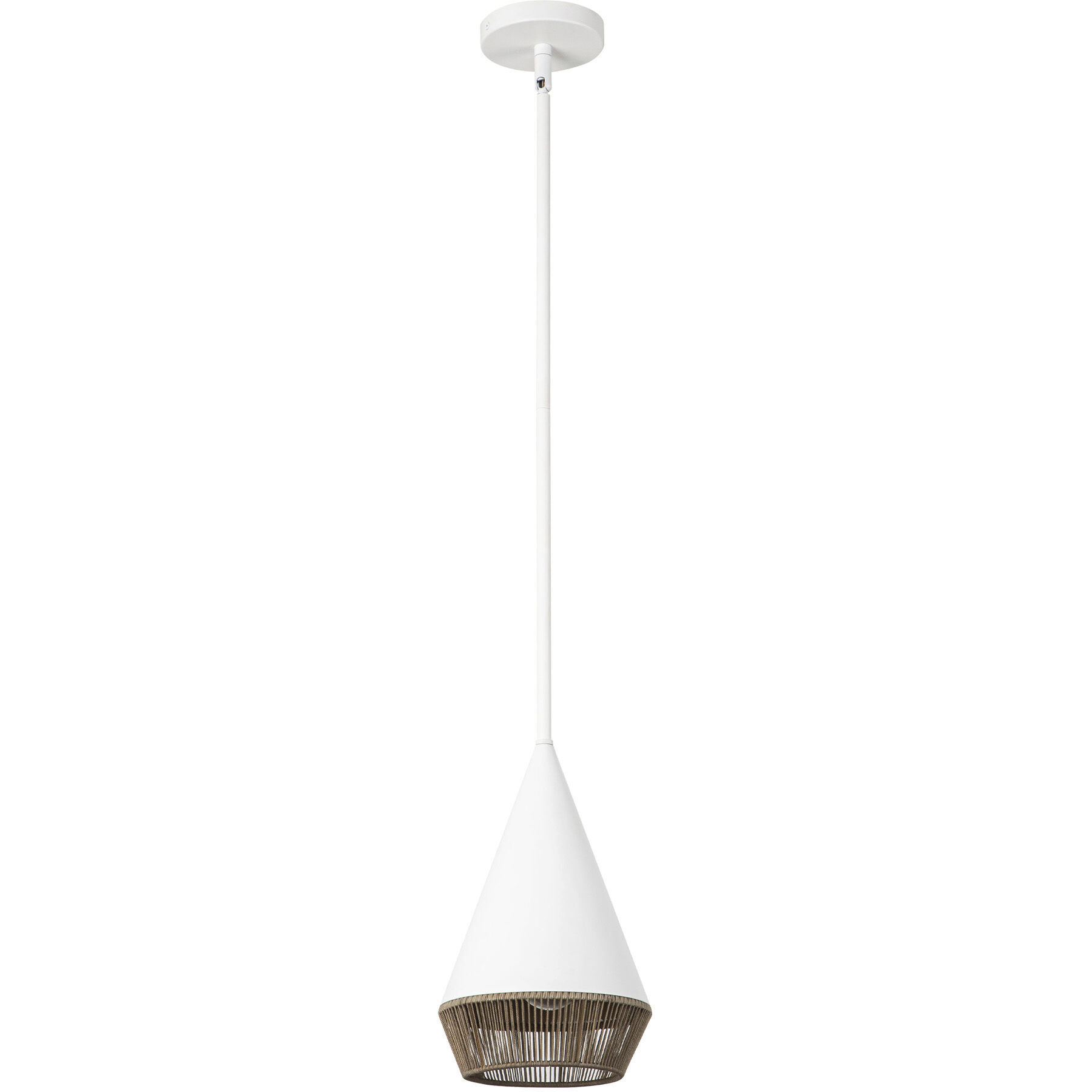Alora Mood Daphne Pendant Ceiling Light in White and Brown Cotton Rope