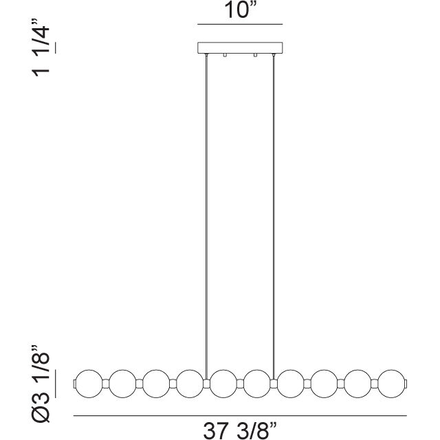 Oni LED 37.38 inch Oxidized Gold Chandelier Ceiling Light