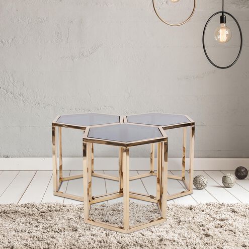 Carter 17.5 inch Black/Gold Table Set Portable Light, Set of 3