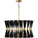 Bianca 6 Light 25 inch Black Rope and Patinaed Brass Pendant Ceiling Light