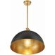 Soto 1 Light 20 inch Matte Black and Antique Gold Pendant Ceiling Light