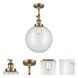 Franklin Restoration XX-Large Beacon 1 Light 12 inch Brushed Brass Semi-Flush Mount Ceiling Light in Clear Glass, Franklin Restoration