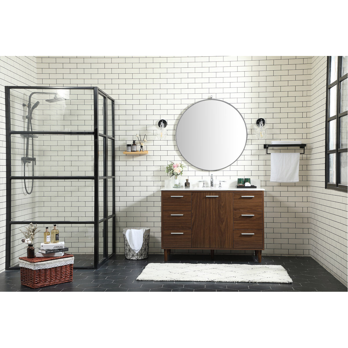 Baldwin 48 X 22 X 34 inch Walnut Vanity Sink Set