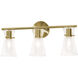 Amanda 3 Light 25 inch Satin Brass Bath Vanity Wall Light