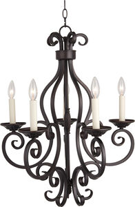 Manor 5 Light 26 inch Oil Rubbed Bronze Single Tier Chandelier Ceiling Light in Without Shade