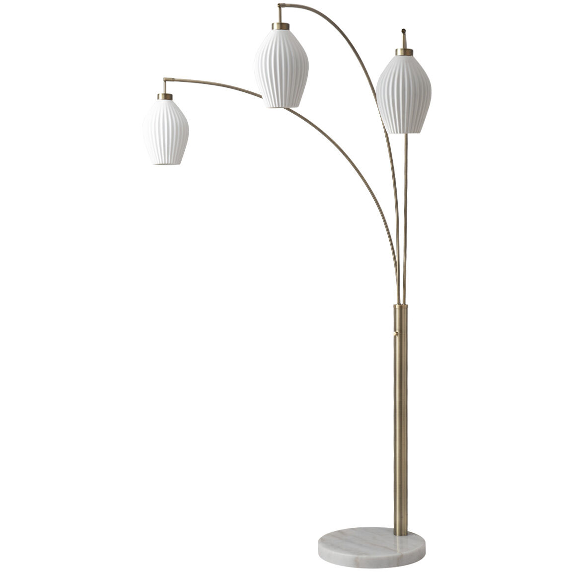 Santa Clara 85 inch 60.00 watt Walnut and Weathered Brass with Black Arc Floor Lamp Portable Light