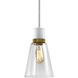 Zigrina 1 Light 7.13 inch Matte White with Aged Brass Pendant Ceiling Light