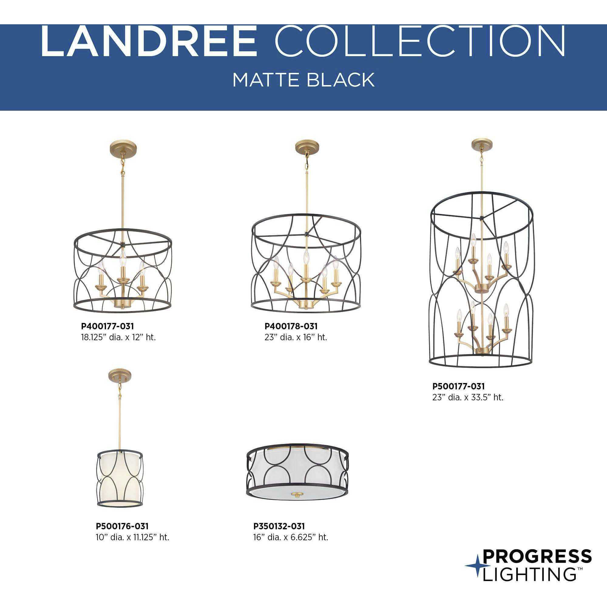 Landree 5 Light 23 inch Matte Black Chandelier Ceiling Light