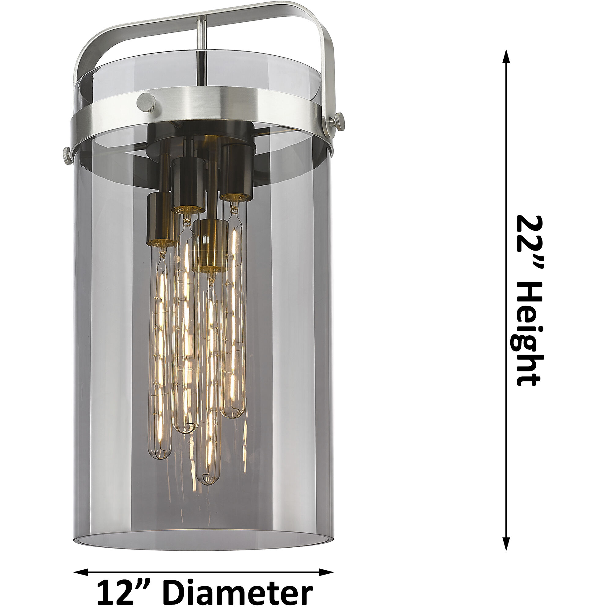 Pilaster 4 Light 13.38 inch Matte Black Pendant Ceiling Light in Seedy Glass