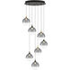 Iissa 7 Light 21 inch Gold and Black Chandelier Ceiling Light in Smoke
