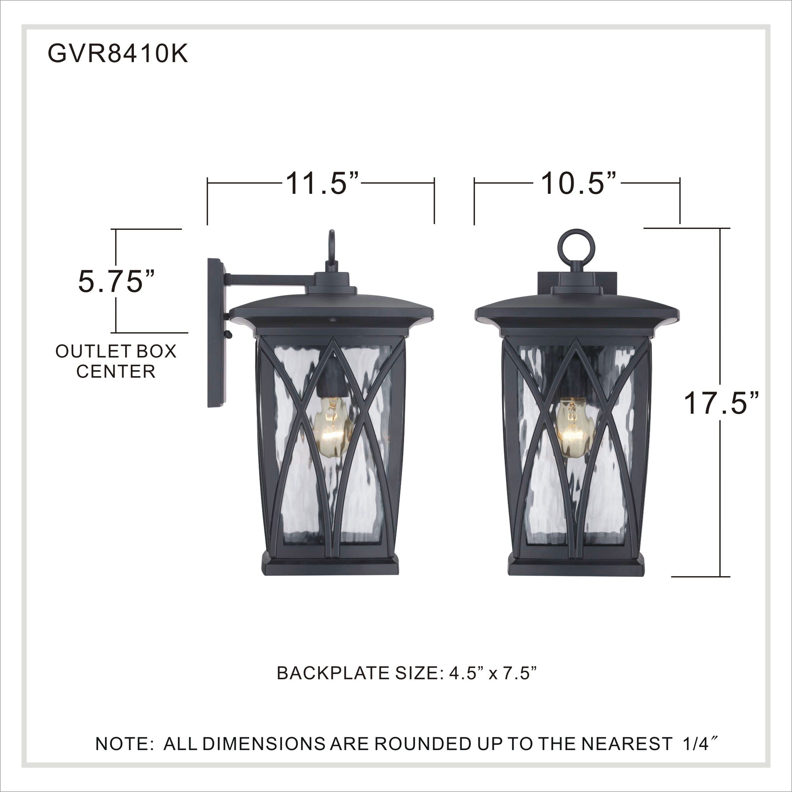 Grover 1 Light 18 inch Mystic Black Outdoor Wall Lantern