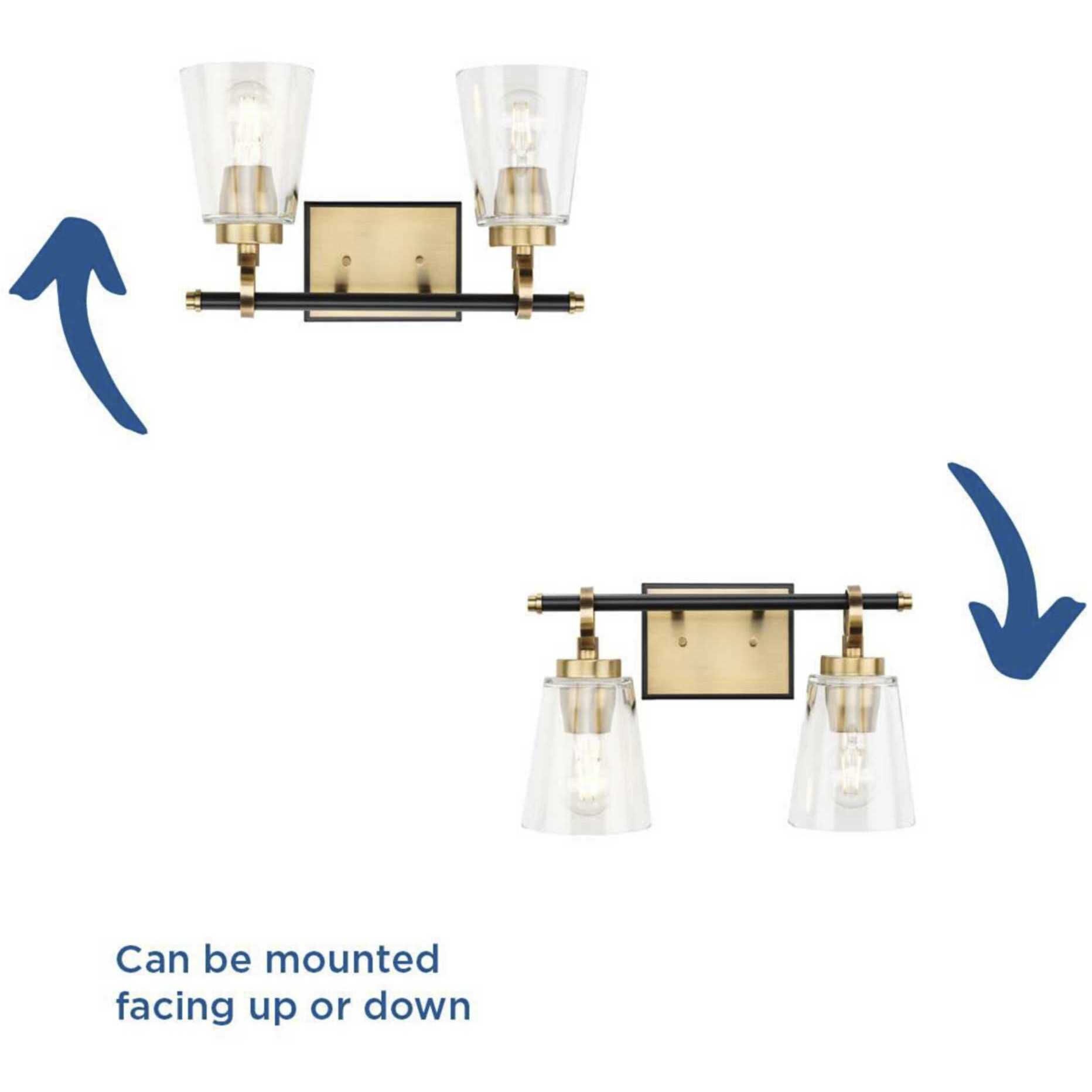 Cassell 2 Light 14.5 inch Vintage Brass Bathroom Vanity Light Wall Light