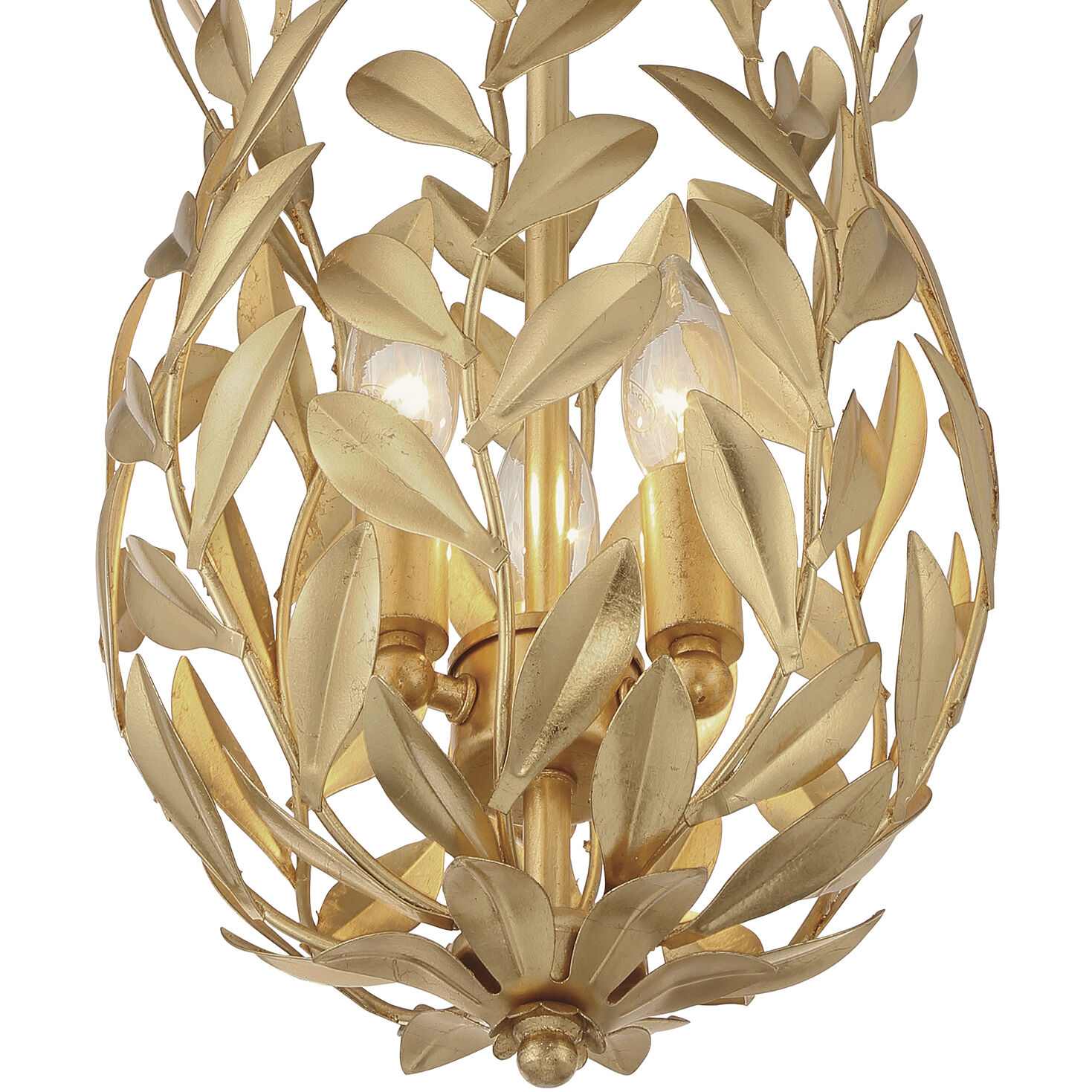 Broche 3 Light 9.5 inch Antique Gold Mini Pendant Ceiling Light