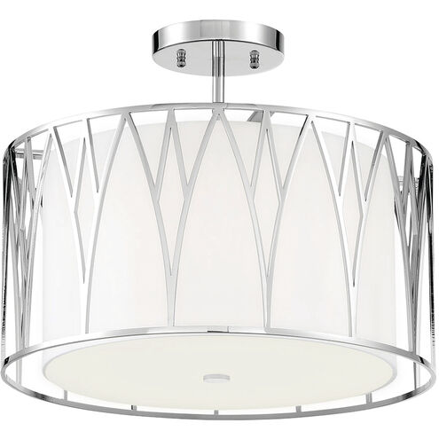 Regal Terrace LED 16 inch Polished Nickel Semi Flush Mount Ceiling Light