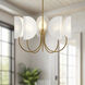 Alora Mood Seno 5 Light 32 inch Aged Gold/White Cotton Fabric Chandelier Ceiling Light in Aged Gold and White Cotton Fabric