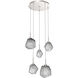 Gem LED 22 inch Beige Silver Chandelier Ceiling Light in Metallic Beige Silver, Smoke, 2700K LED, Round Multi-Port
