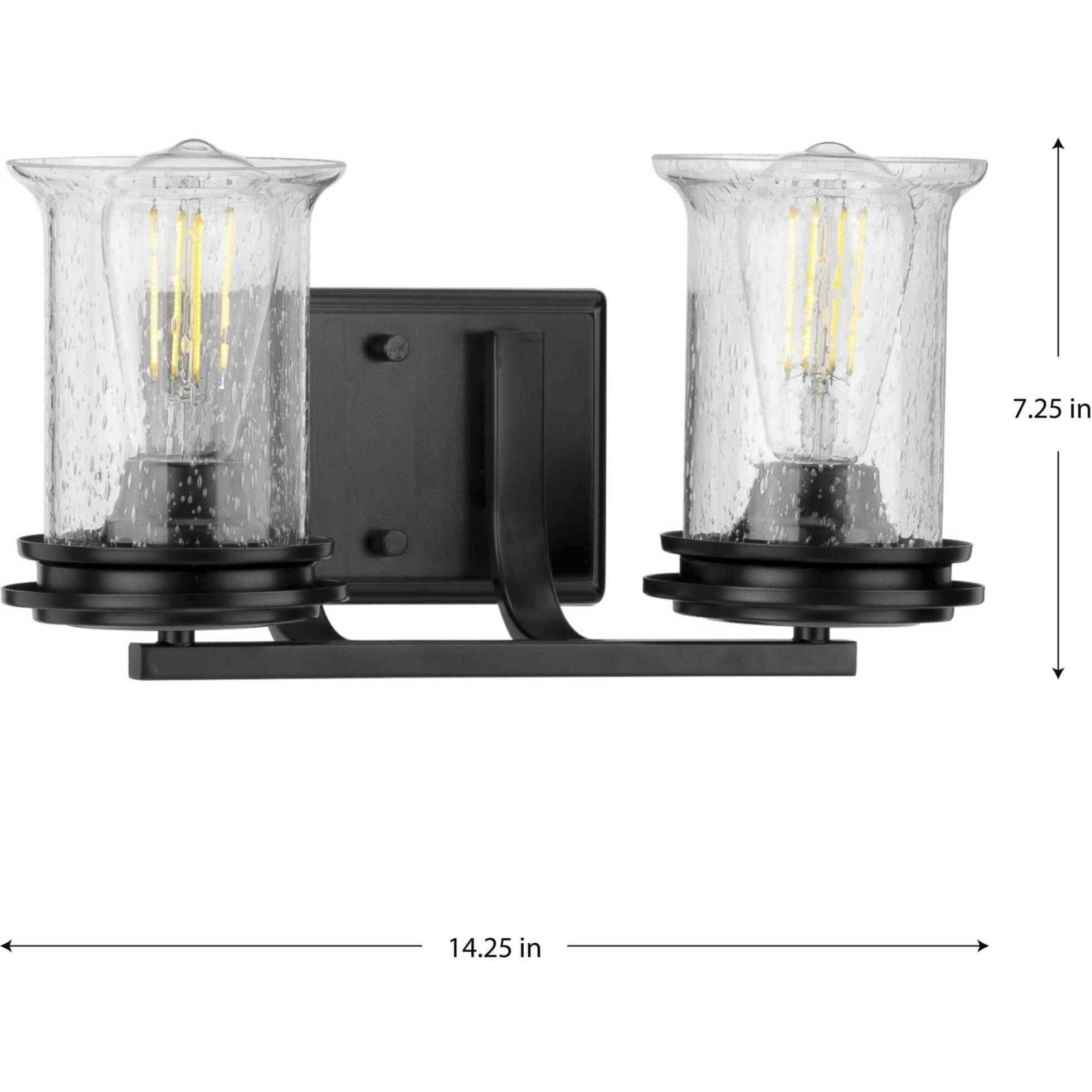 Winslett 2 Light 14 inch Matte Black Bath Vanity Wall Light