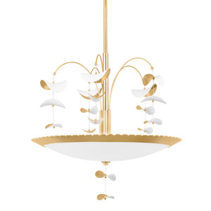 Paavo 6 Light 26 inch Gold Leaf/Soft White Combo Chandelier Ceiling Light
