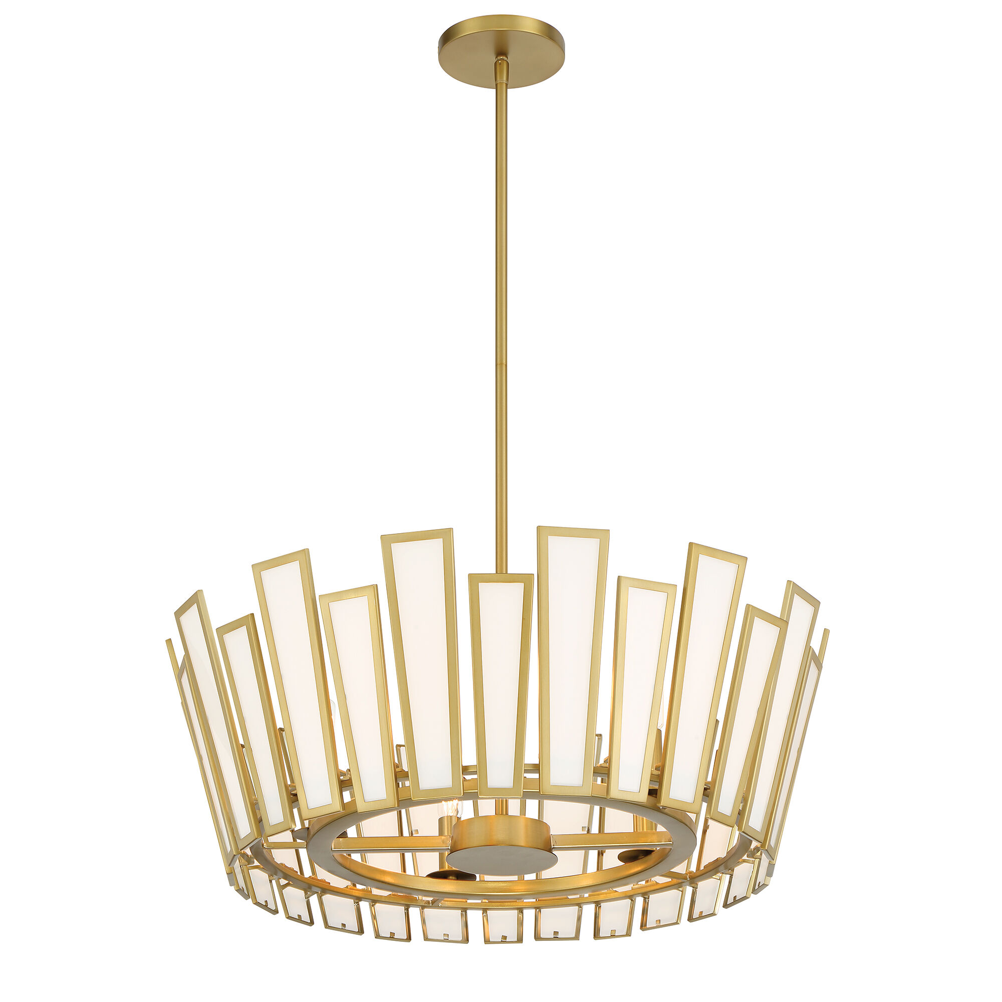 Ricochet 5 Light 24 inch Soft Brass Pendant Ceiling Light